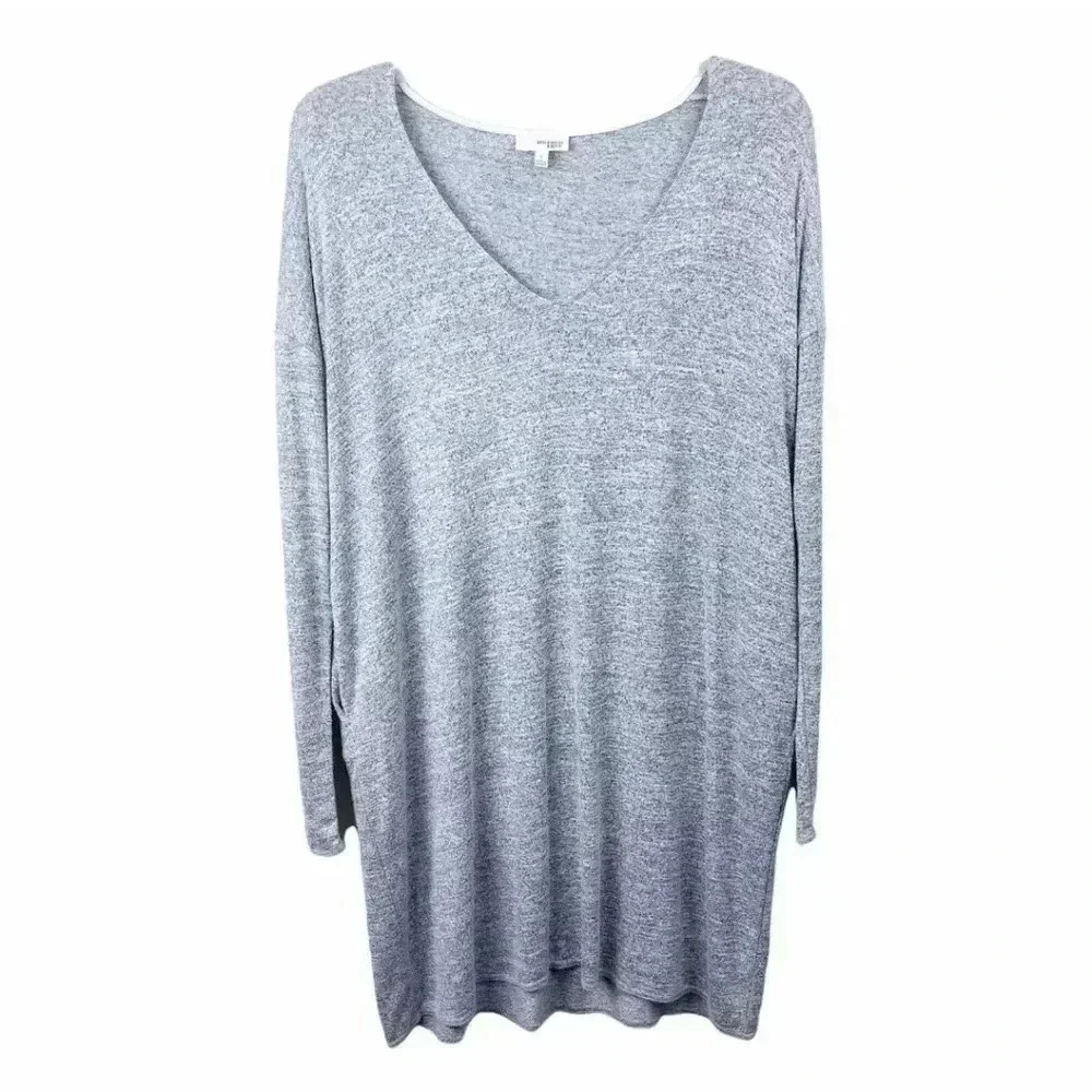 Wilfred free relaxed fit basic tunic long sleeve sweater Gray Pockets sz M